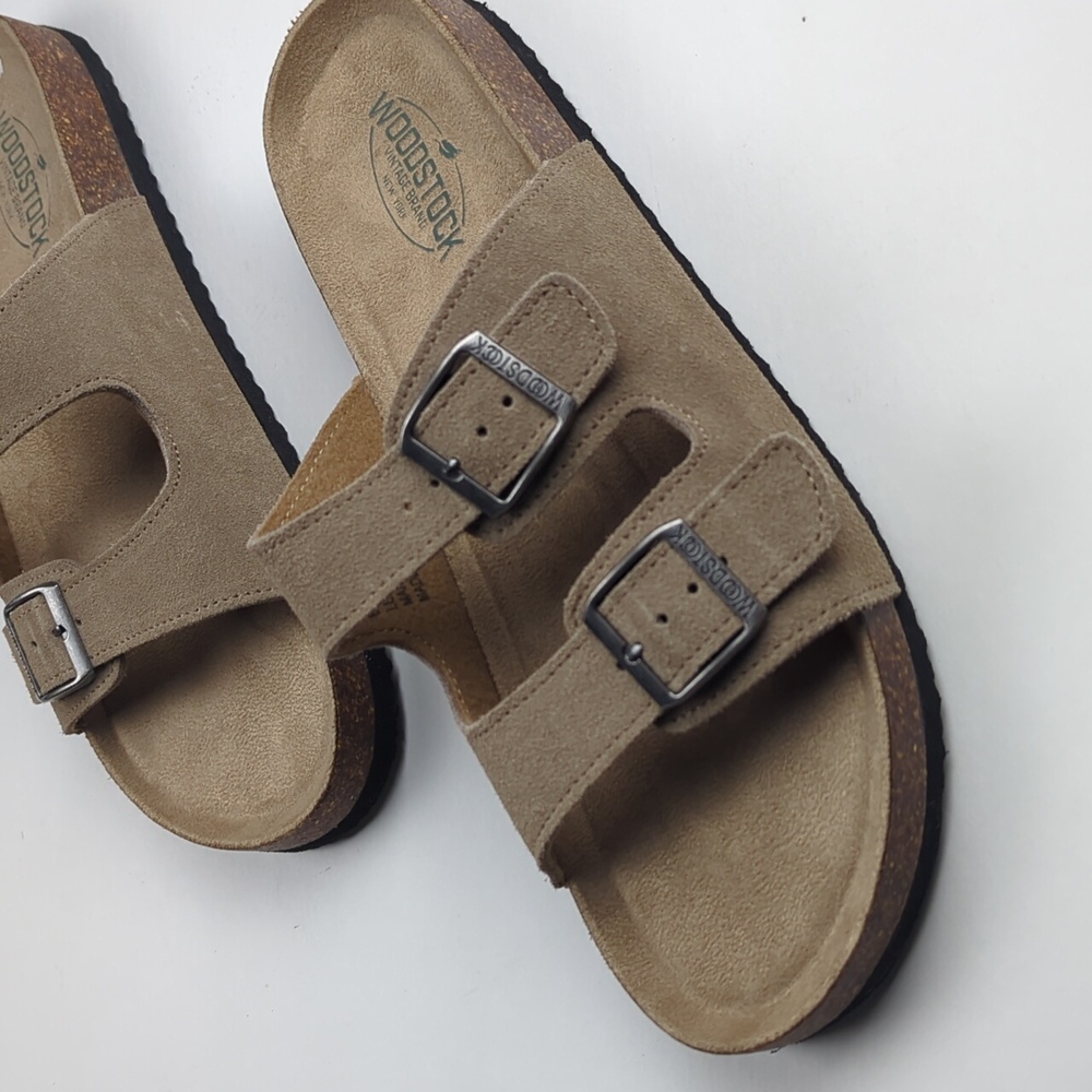 WOODSTOCK Men's Two Strap Leather Bert Sandals Size 9
